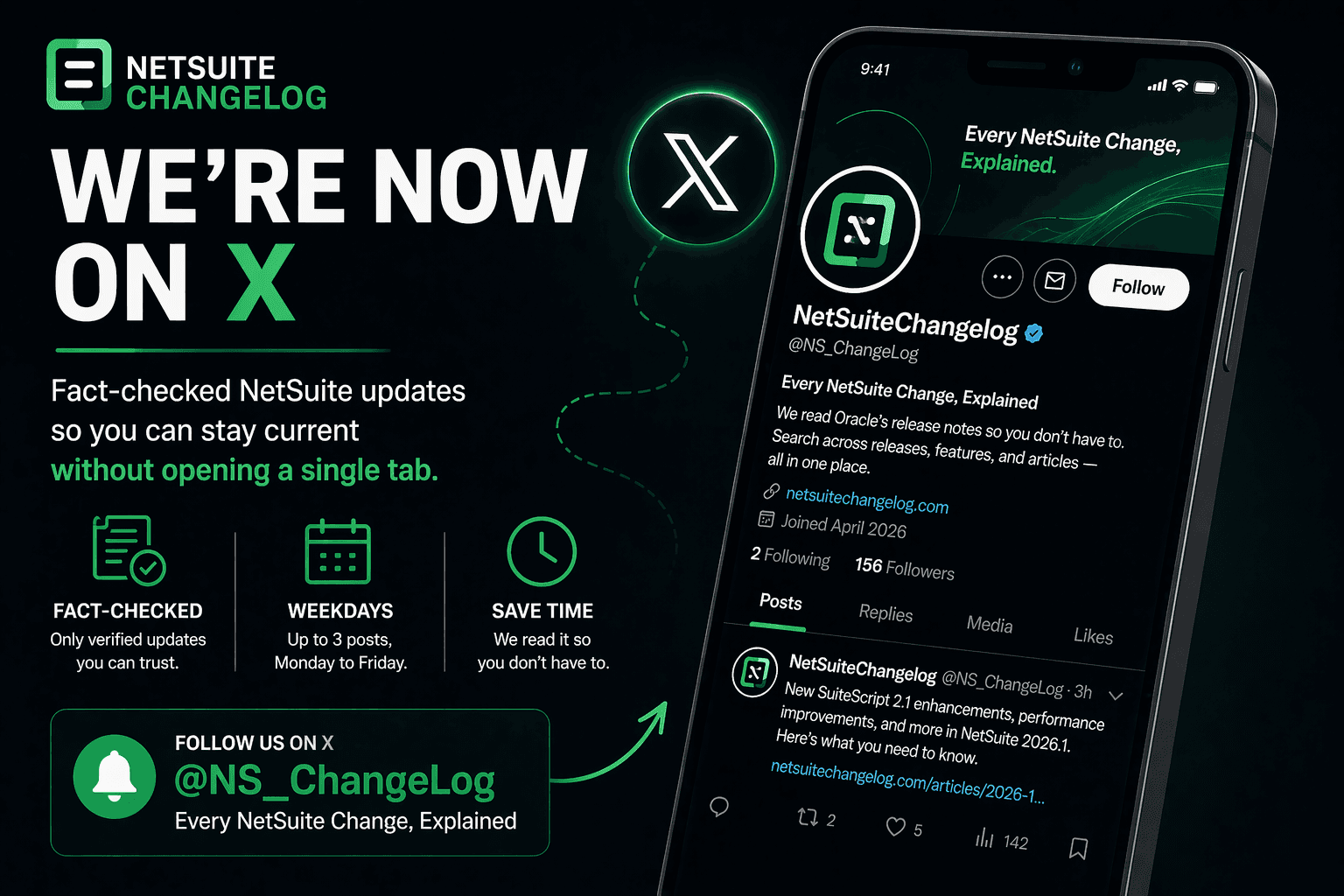 Follow NetSuite Changelog on X: Daily Updates from the Oracle Help Center